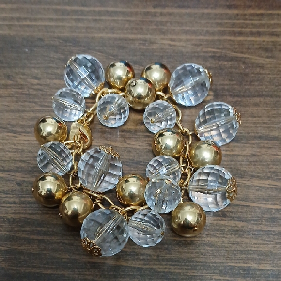 Kate Spade Elegant Gold and Clear Beaded Bracelet - Picture 1 of 1
